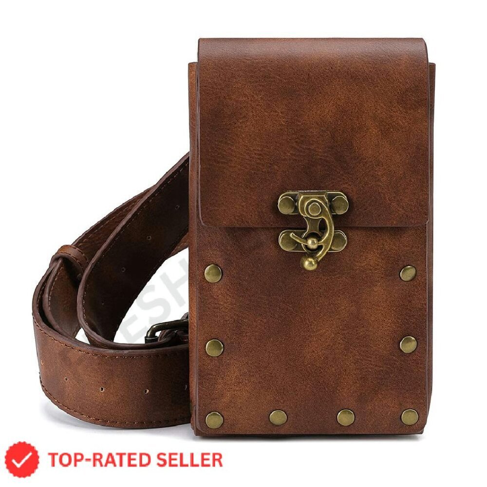 Steampunk Crossbody Messenger Bag Gothic Waist Fanny Pack Chain Drop Leg Hip